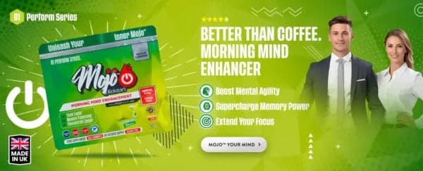 Mojo Kickstart ochtendverstandsverbetering — beter dan koffie, ochtendgeestverbetering: boost mentale wendbaarheid, supercharge geheugen vermogen, verleng je focus. Mojo je geest.